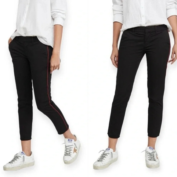 Nili Lotan sz 6 black East Hampton Pants black with red piping great condition - Picture 2 of 9